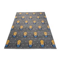 Dětský koberec NOX kaktusy - oranžovo/šedý