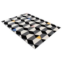 Dětský koberec NOX kvádry - šedý/černý/béžový