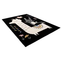 Dětský koberec NOX zvířátka - černý