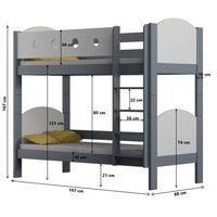 Dětská patrová postel z masivu VIKI (4) - 160x80 cm