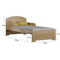 Dětská postel z masivu BIST - 160x80 cm