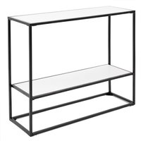 Konzolový stolek Kalis s policí 90x72x30 cm - černý/bílý