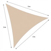 Ochranná trojúhelníková stínící plachta proti slunci 3x3x3 m