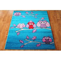 Dětský koberec SOVIČKY - tyrkysový