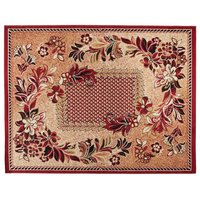 Kusový koberec ATLAS flora - tmavě béžový/červený