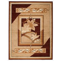 Kusový koberec ATLAS frame - béžový/hnědý