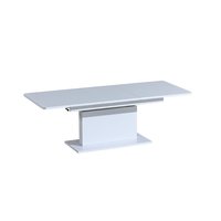 Konferenční stolek OPTI - bílý matný - 126-168x70x58-75 cm - rozkládací a zvedací