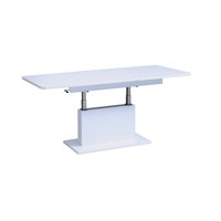 Konferenční stolek OPTI - bílý matný - 126-168x70x58-75 cm - rozkládací a zvedací