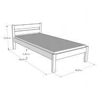 Dětská postel z masivu KARAS 2 - 180x90 cm