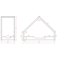 Dětská domečková postel z masivu LOCA B - 180x100 cm