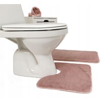 Sada 2 koupelnových plyšových předložek RABBIT - světle růžové