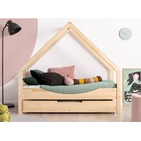 Dětská domečková postel se šuplíkem z masivu LOCA E - 170x80 cm