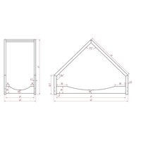 Dětská domečková postel z masivu LOCA E - 160x70 cm