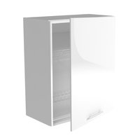 Závěsná kuchyňská skříňka VITO s přihrádkou na talířky - 60x72x30 cm - bílá lesklá