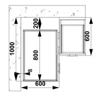 Dolní rohová kuchyňská skříňka VITO k zabudování dřezu - 100(80)x82x52 cm - bílá lesklá
