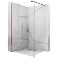Koupelnová pevná zástěna MAXMAX Rea AERO 100 cm - zlatá - čiré sklo