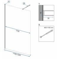 Koupelnová pevná zástěna MAXMAX Rea AERO 120 cm - černá matná - čiré sklo