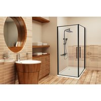 Sprchový kout MAXMAX Rea ABRA 80x100 cm - černý matný