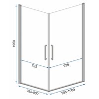 Sprchový kout MAXMAX Rea ABRA 80x100 cm - černý matný