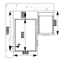 Dolní rohová kuchyňská skříňka VITO - 100(80)x82x52 cm - béžová lesklá