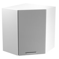 Závěsná rohová kuchyňská skříňka VITO - 60x72x30 cm - šedá lesklá