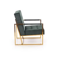 Křeslo RIO - čalouněné - tmavě zelené/zlaté