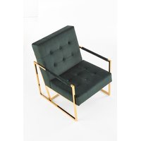 Křeslo RIO - čalouněné - tmavě zelené/zlaté