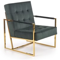 Křeslo RIO - čalouněné - tmavě zelené/zlaté