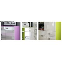 Rohová šatní skříň s policemi a tyčí na ramínka - BLUE - vysoký lesk