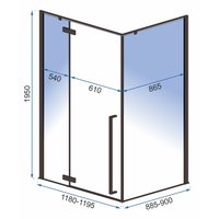 Sprchový kout MAXMAX Rea FARGO 120x90 cm - černý