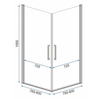 Sprchový kout MAXMAX Rea RUBIK 80x80 cm - černý