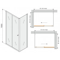 Sprchový kout MEXEN APIA - 120x70 cm - BLACK