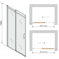 Sprchové dveře MEXEN OMEGA 150 cm - GRAFIT