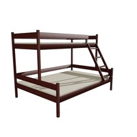 Dětská patrová postel s rozšířeným spodním lůžkem z MASIVU 200x90cm bez šuplíku - PPS002