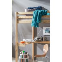 Dětská vyvýšená postel se stolkem ANETA 200x90 cm z masivu borovice - bezbarvý lak