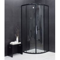 Sprchový kout MAXMAX MEXEN RIO transparent - čtvrtkruh 80x80 cm - BLACK, 863-080-080-70-00