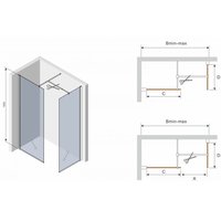 Sprchový kout MEXEN WALK-IN 70x70 cm