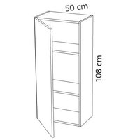 Závěsná skříňka MODERN - 50x30x108 cm - bílá lesklá - push to open - levá