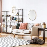 Kulaté zrcadlo LOFT 70 cm - s tenkým zlatým rámem