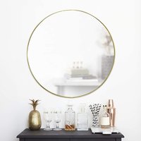 Kulaté zrcadlo LOFT 70 cm - s tenkým zlatým rámem