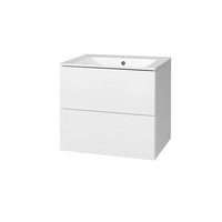 Koupelnová skříňka s keramický umyvadlem 60 cm, bílá