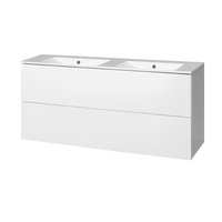 Koupelnová skříňka s keramický umyvadlem 120 cm, bílá