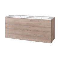 Koupelnová skříňka s keramickým umyvadlem 120 cm, dub