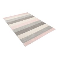 Kusový koberec AZUR pruhy - bílý/růžový/šedý