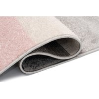 Kusový koberec AZUR pruhy - bílý/růžový/šedý/černý