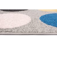 Kusový koberec AZUR puntíky - šedý/tyrkysový/růžový