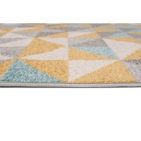 Kusový koberec AZUR trojúhelníky typ C - šedý/modrý/žlutý