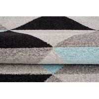 Kusový koberec AZUR trojúhelníky typ E - černý/šedý/tyrkysový