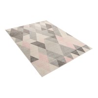 Kusový koberec AZUR trojúhelníky typ F - šedý/růžový