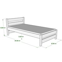 Dětská postel z masivu KARAS - 180x80 cm